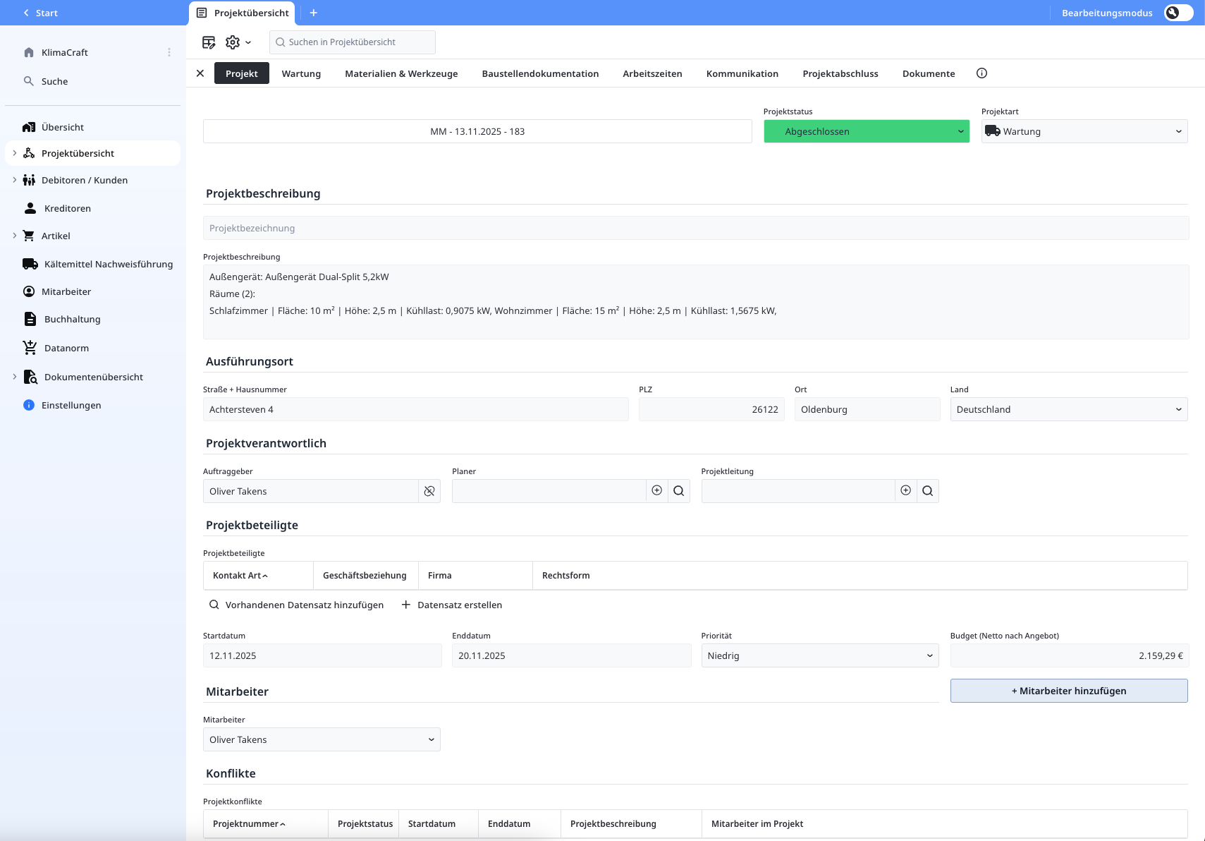 Projektplanungssoftware für Kältetechnik